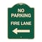 Signmission No Parking Fire Lane W/ Left Arrow Heavy-Gauge Aluminum Architectural Sign, 24" x 18", G-1824-23736 A-DES-G-1824-23736 - alternate 1